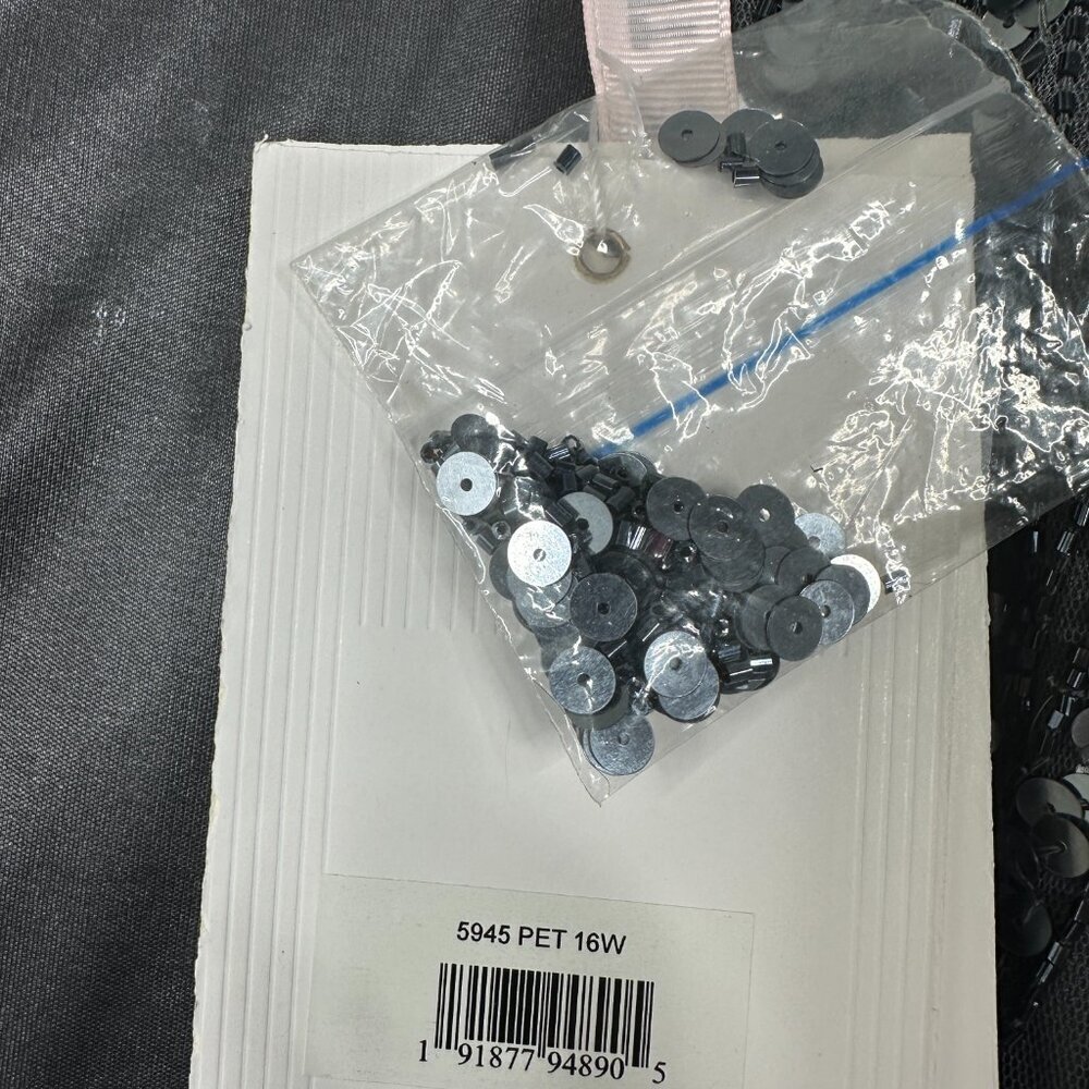 NWT Mac Duggal Flutter Sleeve Embellished Dress Pewter 16W - Picture 6 of 8